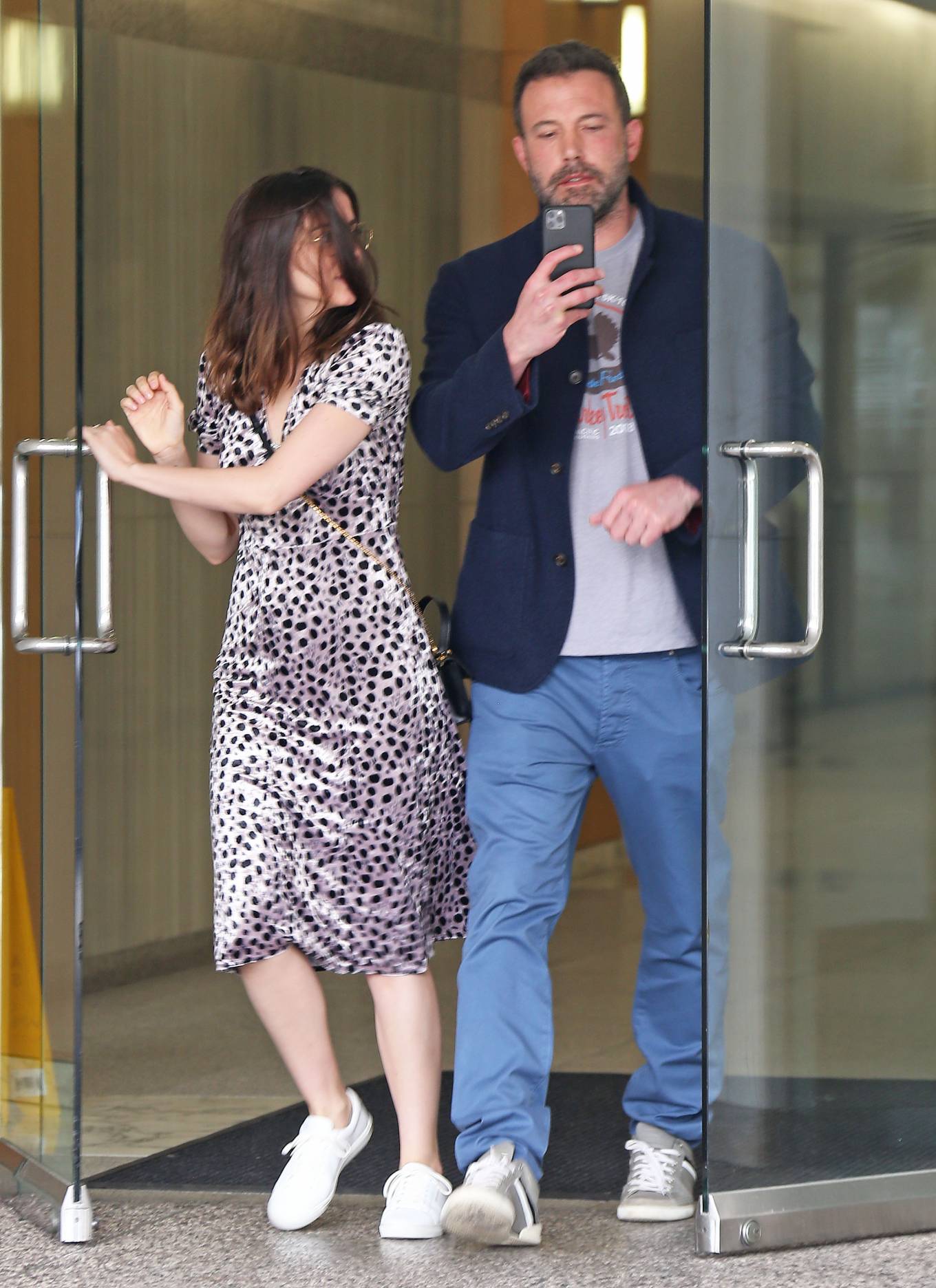 Ana de Armas and Ben Affleck â€“ Seen leaving an office building in LA