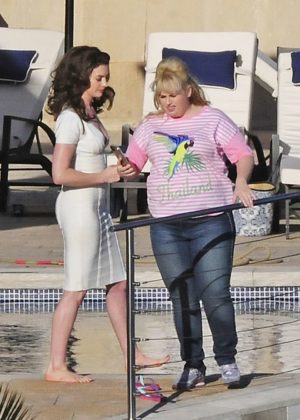 Anne Hathaway and Rebel Wilson - Filming 'Nasty Women' in Mallorca