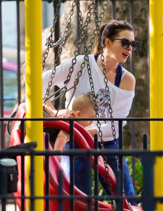 Anne Hathaway out and about in Brooklyn