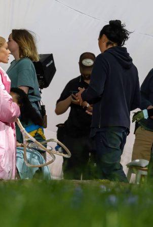 Ariana Grande – With Cynthia Erivo on set in Windsor Great Park England