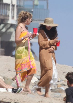 Ashley Benson and Vanessa Hudgens at the beach in Malibu