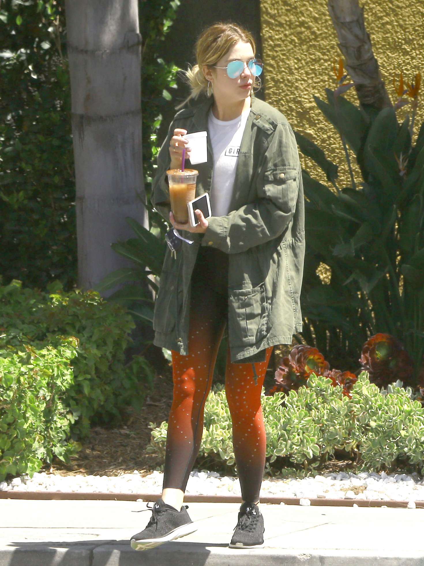 Ashley Benson in Red Tights -06 | GotCeleb