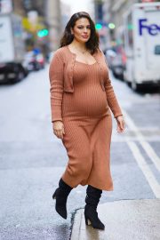 Ashley Graham in Shapely Dress - Out in New York