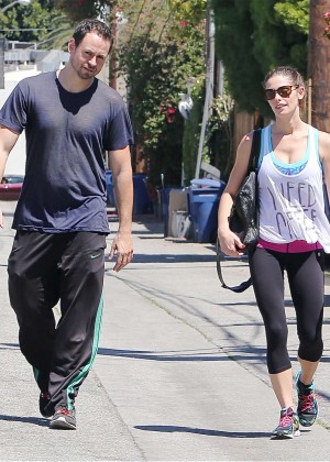 Ashley Greene in Leggings Leaving the gym in LA
