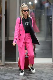 Ashley Roberts in Pink - Exit from Heart Radio in London