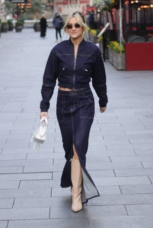 Ashley Roberts - Seen wearing double denim in London