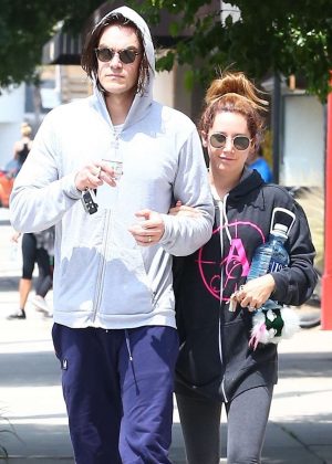 Ashley Tisdale and Christopher French Leaving the gym in Studio City