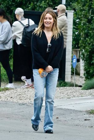 Ashley Tisdale - Seen with children and husbands together in Studio City