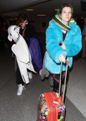 Bella and Dani Thorne - Arriving at LAX Airport in LA