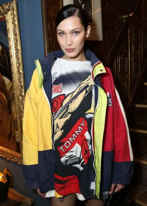 Bella Hadid - Tommy x Gigi capsule collection dinner AW 2017 in Paris