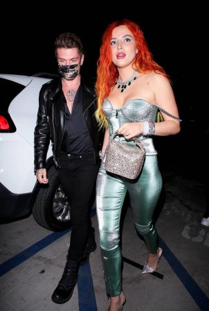 Bella Thorne - Flshing her ring while out with her fiance Benjamin Mascolo in Los Angeles