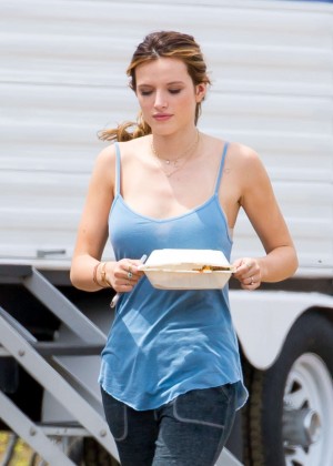 Bella Thorne - On the Set of 'You Get Me' in Los Angeles