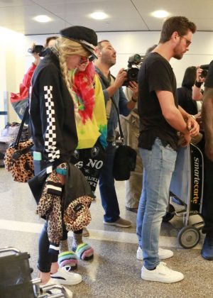 Bella Thorne with Scott Disick and Dani Thorne at LAX airport in LA