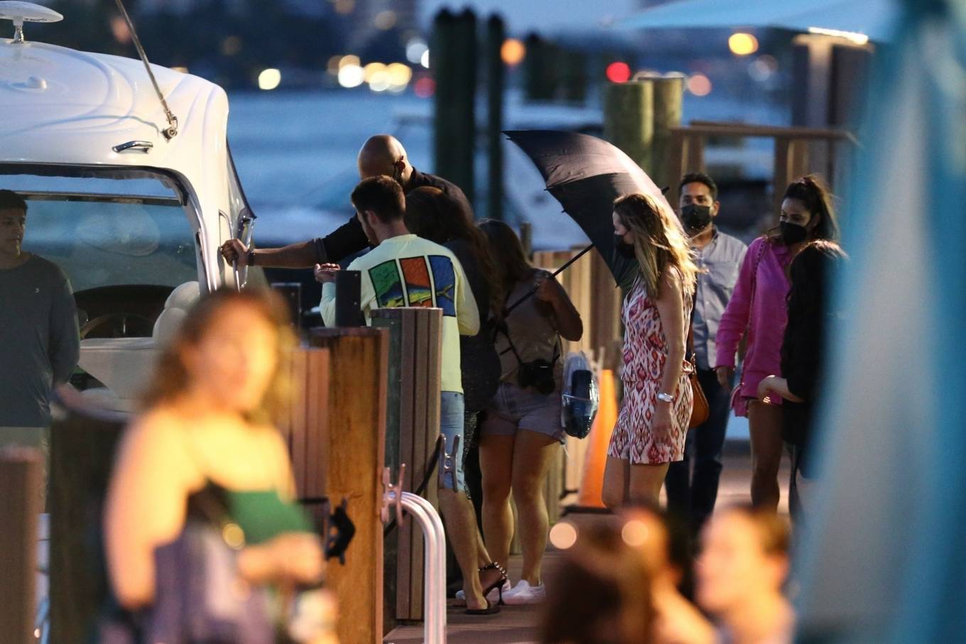 Beyonce 2021 : Beyonce – Wear mesh dress as she boards a boat in Miami-07