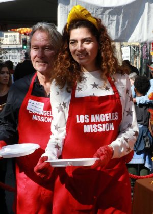 Blanca Blanco - Los Angeles Mission Hosts Thanksgiving Event For The Homeless