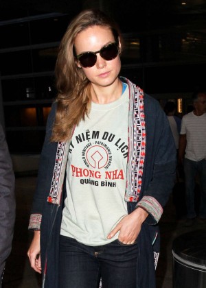 Brie Larson in Jeans at LAX Airport in Los Angeles