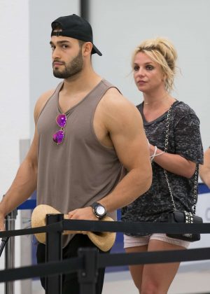 Britney Spears and boyfriend Sam Asghari - Leaves Miami Beach