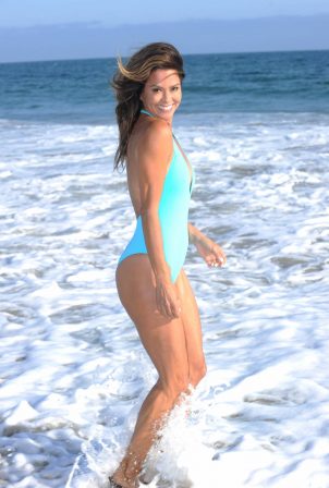 Brooke Burke - Bikini candids on the beach in Malibu