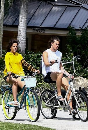 Camila Cabello - Bike ride with her boyfriend Shawn Mendes in Miami