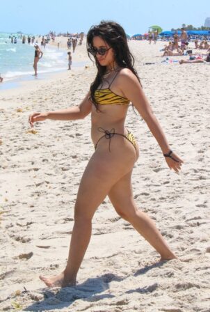 Camila Cabello - Wearing two-piece bikini in Miami beach
