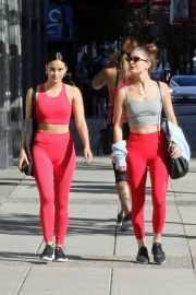 Camila Mendes and Rachel Matthews in Red Outfit - Head to the gym in Vancouver