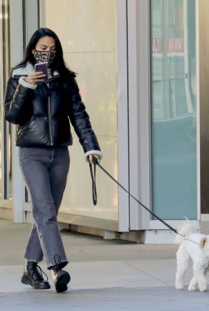 Camila Mendes - Out for a walk with Truffle in Vancouver