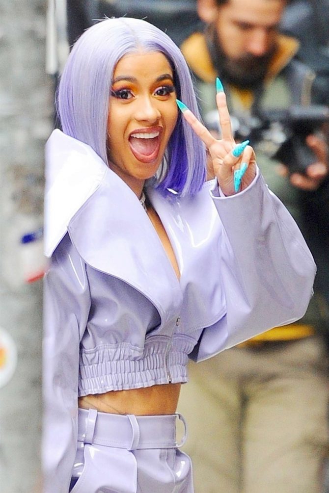 Cardi B in Purple Outfit 04 GotCeleb