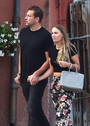 Caroline Wozniacki with fiance David Lee out in Portofino