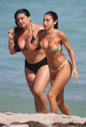 Chantel Jeffries - In a bikini at the beach with a friend in Miami