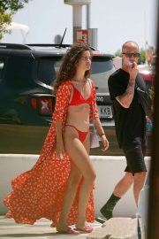 Chiara Scelsi in Red Bikini out in Ibiza