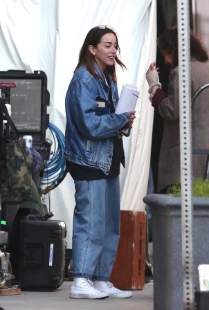 Chloe Bennet - On the set of 'Interior Chinatown' with Jimmy O. Yang in L.A