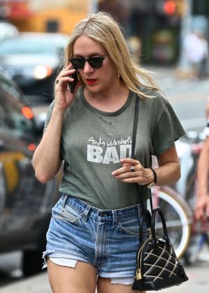 Chloe Sevigny in Jeans Shorts Out in New York