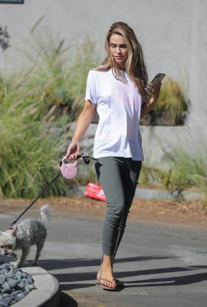 Chrishell Stause - Look relaxed while walking her dog in Los Angeles