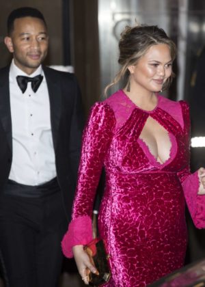 Chrissy Teigen and John Legend - Leaves at Nobel Peace Prize banquet in Oslo