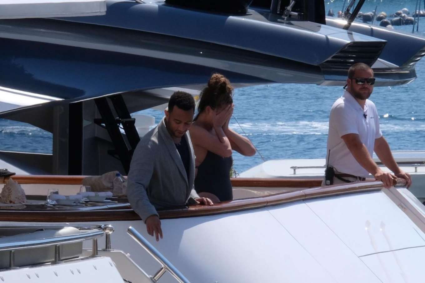 Chrissy Teigen in Swimsuit on the yacht in Portovenere-13 | GotCeleb