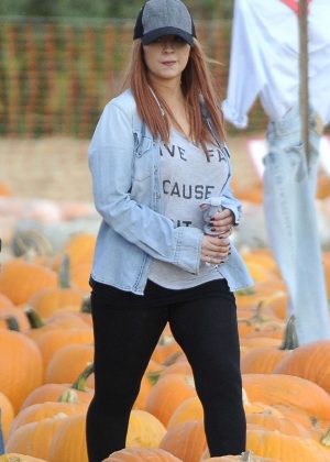 Christina Aguilera at the pumpkin patch in Malibu