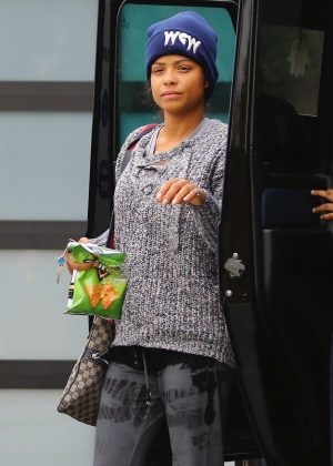 Christina Milian - Heads to the gym in Los Angeles