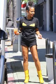 Christina Milian in Shorts and Boots - Out in Los Angeles