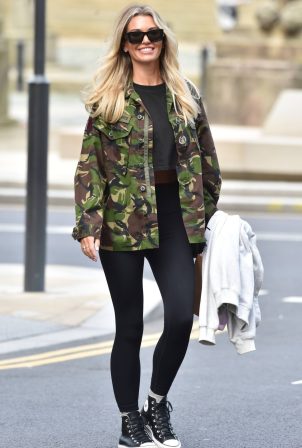 Christine McGuinness - Dons a camo jacket while out in Liverpool