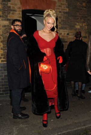 Christine Quinn - Leaving Rita Ora's Fashion Awards after party at The Chiltern Firehouse in London