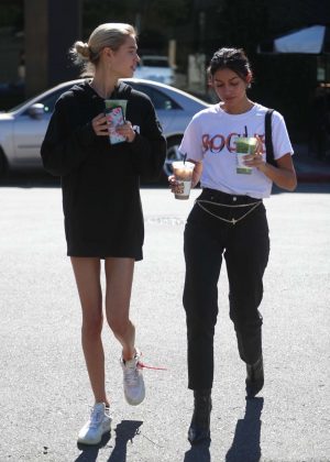 Cindy Kimberly and Meredith Mickelson at Alfred's coffee in West Hollywood