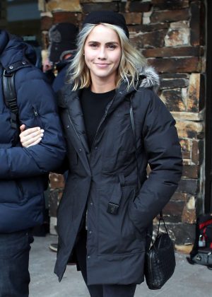 Claire Holt in Black Jacket out in Utah