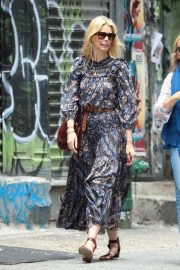 Claudia Schiffer in Long Dress - Out in NYC