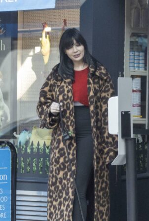 Daisy Lowe - Strolling with her dog in London