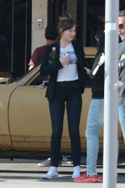 Dakota Johnson - On the movie set of 'Covers' in Hollywood