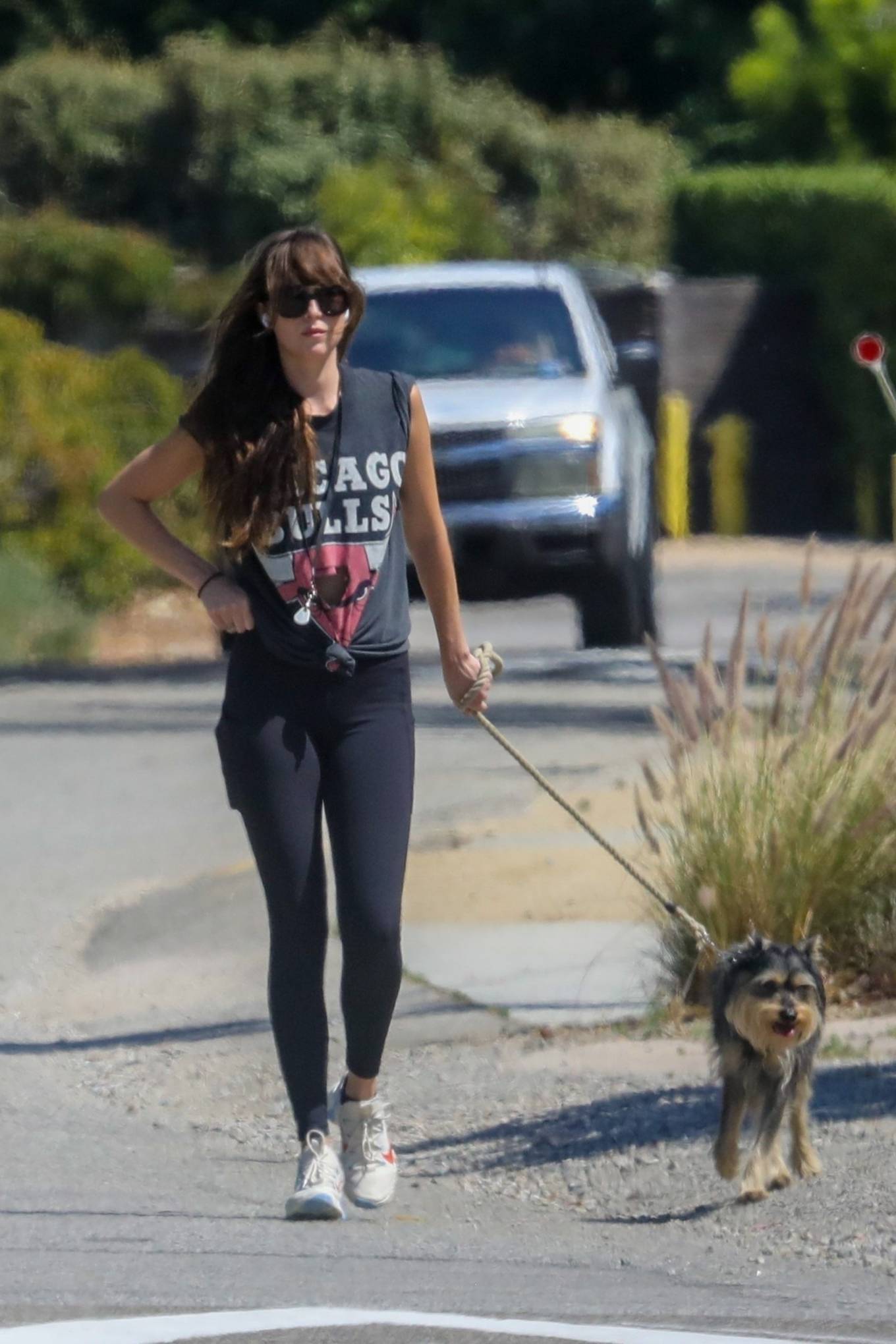 Dakota Johnson – Out with her dog in Malibu