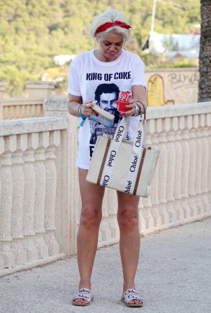 Danniella Westbrook - Rocking a Pablo Escobar t-shirt while out in Portugal