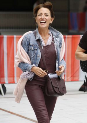 Davina McCall - Leaving the BBC House in London