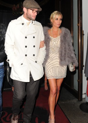 Denise Van Outen and boyfriend Eddie Boxshall Leaving Rah Rah Room Club in London