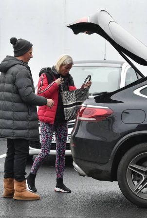 Denise Van Outen - With Matt Evers seen leaving dancing on ice rehearsals in London